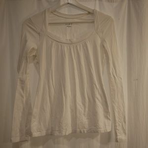LOFT Size Small White Long-Sleeve Shirt